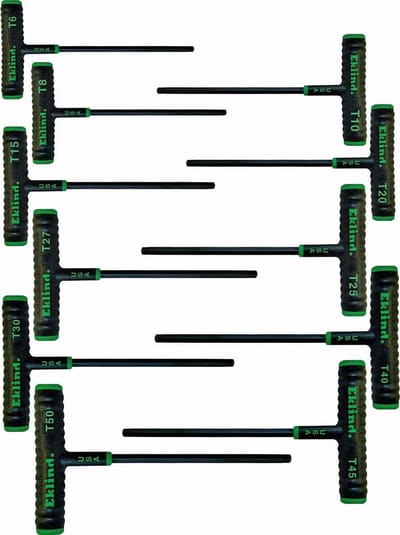 11-delige T-greep Torx Sleutelset met Opberghoes | 6" Lange Arm