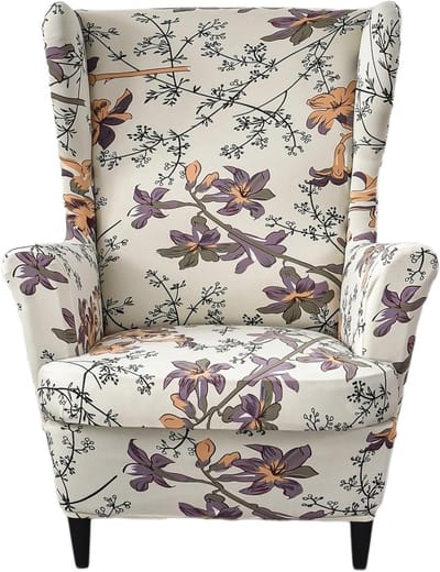 Zitkamerstoelhoes Set van 2, Elastische Armleuningen, Bescherming voor Leeskamer en Relaxstoelen, Bloemenprint