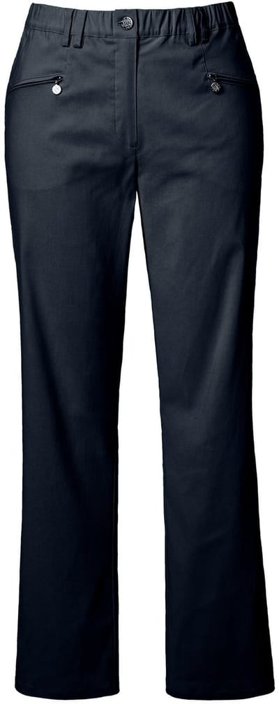 Ulla Popken - Dames - Thermobroek Mony taps toelopende pijp ritszakken - Marine - Maat 42