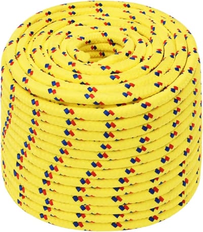 Boottouw - Maritiem touw - Bootbevestiging - Weerbestendig polypropyleen - 12 mm 50 m - Geel
