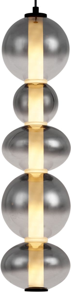 QAZQA lizzy - Art Deco LED Hanglamp - 5 lichts - Ø 15 mm - Zwart - Woonkamer