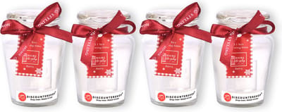 Vanilla Geurkaarsen Gift Set - Set van 4 Geurkaarsen in Glas (Vanilla Geur) - Voor Binnen - Wit - Brandtijd 11 uur - 4.5cm x 7.5cm x 8.2cm