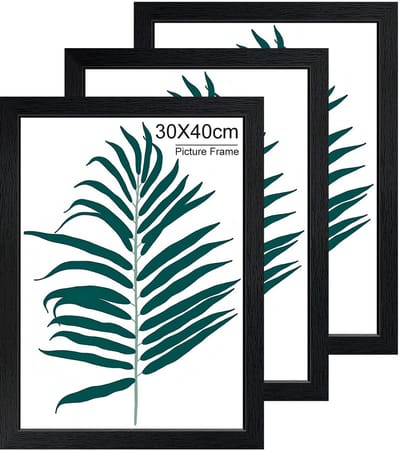 Dailygoods- Fotolijstset 3 Stuks 30x40 cm - Zwarte Houten Fotolijst - Wanddecoratie Woonkamer - Fotolijst voor Afdrukken - Fotolijst voor Posters