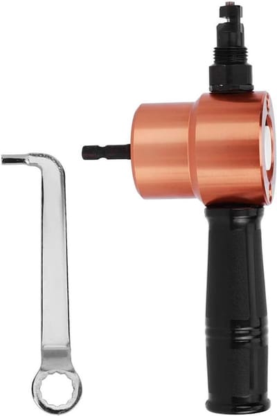 Dubbelkoppige Plaatwerkknipper - Metaalschaar Boormachine - Metaal Snijden - Recht en Bocht - Ca. 1.8mm dik - Zwart