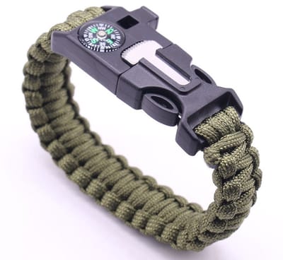 Go Go Gadget - Paracord armband - 4 in 1 - Survival - Noodpakket - 1 stuk - Groen