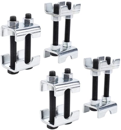 Dailygoods- Veerafstander Verstelbaar 1-2 inch - Spoelveerafstandspacer - Vrachtwagenauto - Metaal - Inclusief Schroeven/Moeren - Dubbele Zadels - Veerversteller