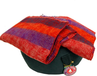 Meditatie omslagdoek paars met strepen - 200x80 - Katoen - Polyacryl - Paars - M