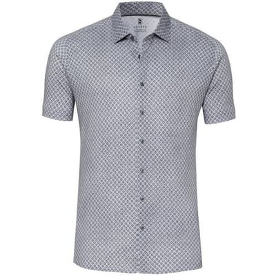 Desoto Overhemd Denim Look Palm Fantasy Casual Kent Licht Grijs / male