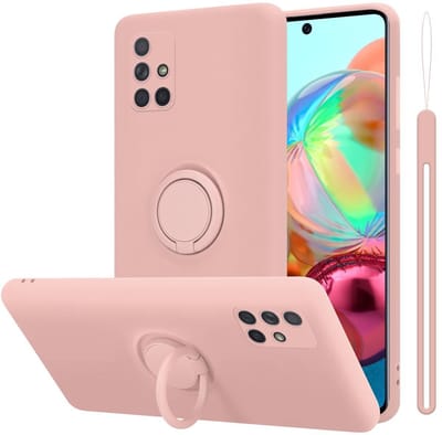 Cadorabo Hoesje geschikt voor Samsung Galaxy A51 4G / M40s in LIQUID ROZE - Beschermhoes van flexibel TPU silicone Case Cover met ring