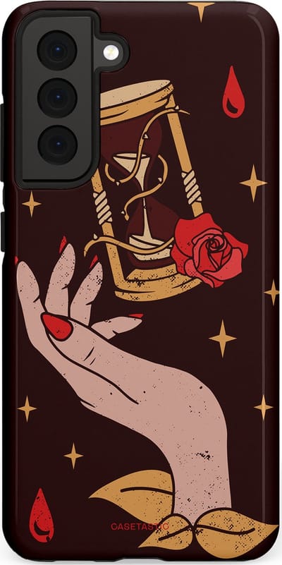 Casetastic Hoesje Geschikt voor Samsung S21 FE - Stijlvolle Beschermende Duo-layer Case - Magische Hand Roos