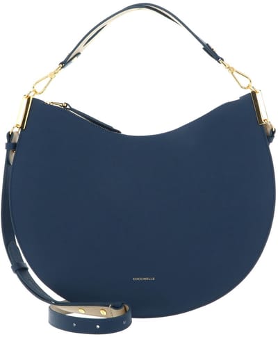COCCINELLE Leren schoudertas Sunup Handbag Double Grainy Leather Deep Blue / Sandshell petrol