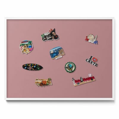 Tulup Magneetbord met Witte Frame - Roze Magneetbord in Stijlvolle Kleuren - 80 cm x 60 cm - Pastelroze kleur - Magnetisch Wandbord - Magnetisch Bord Kindvriendelijk - Memobord Magnetisch