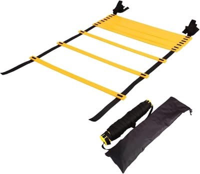 Snelheidsladder - Agility Ladder - Atletische Training - Niet-verdraaiend Ontwerp - 500 x 40 cm - Zwart