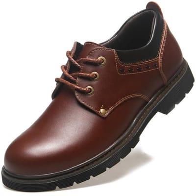 Jonge Heren Werkschoenen Trendy Schoenen Grote Neus Leren Schoenen Heren Lage Top Martin Schoenen Britse Mode Leer Casual Schoenen 38 bruin