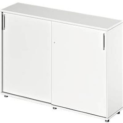 Schäfer Shop Genius schuifdeurkast TETRIS WOOD, 3 OH, B 1600 mm, hoogte incl. glijders, wit