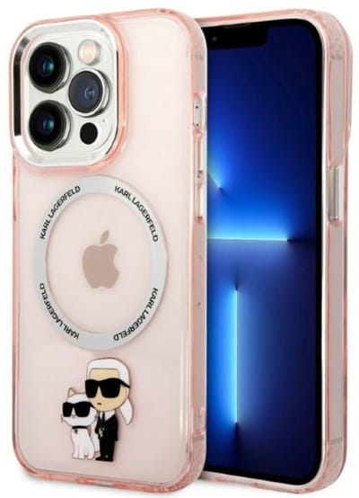 Karl Lagerfeld Karl&Choupette Serie - Hard Case - iPhone 14 Pro 6,1" - MagSafe - Różowy
