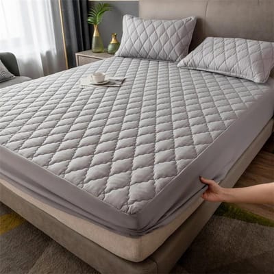 150/180 /200cm Waterdichte Bedovertrek Gewatteerd Reliëf Matrasbeschermer Waterdicht Hoeslaken Anti-mijt Matrasbeschermer 1 stuks 2 x Pillowcase 48x74