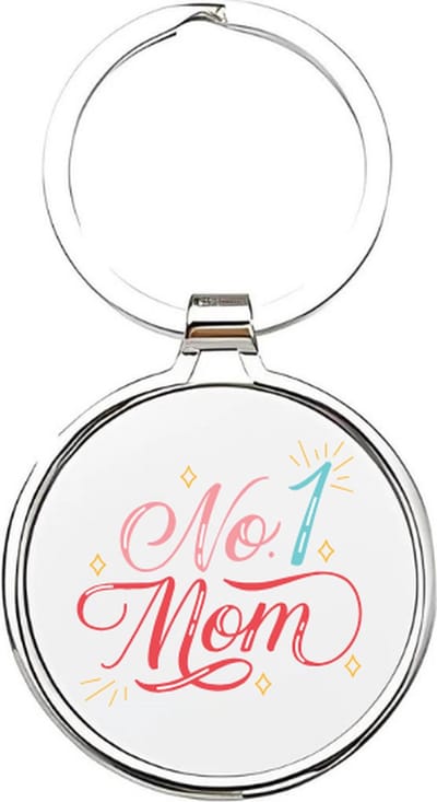 Akyol - No1 mom Sleutelhanger - mama - Moeders - Moeder sleutelhanger - mama sleutelhanger - Sleutelhanger mam - Familie sleutelhanger - moederdag cadeautje - Mama cadeau - mom - stiefmoeder - schoonmoeder - mothersday - 4 x 7,5 CM