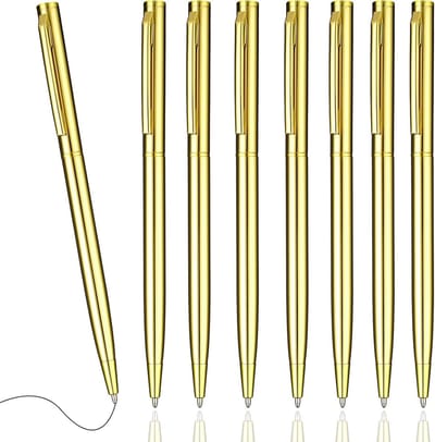 8 Stuks Slimme Balpen met 1mm Zwart Inkt, Inklapbare Gelpen voor Kantoor, School en Bruiloften