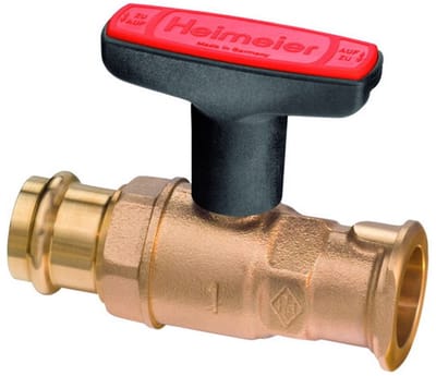 IMI Hydronic Engineering HEIMEIER Pompkogelkraan Globo P 28mm Viega persaansl. x1", rood brons, 0622-28.000