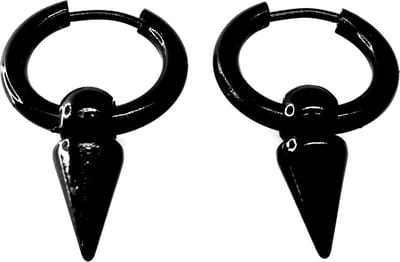 Stoer - Zwarte – RVS - Oorring – Ø 12 mm - puntige - los - hanger