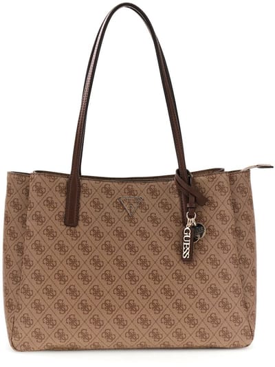 GUESS schoudertas business tas met laptopvak Noelle II Tech Tote Latte Logo / Brown Lichtbruin