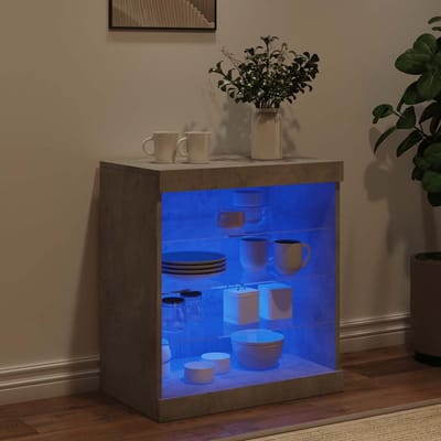 vidaXL - Dressoir - met - LED-verlichting - 60,5x37x67 - cm - betongrijs