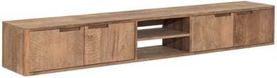 DTP Home Bliss zwevend tv meubel No.2 large - teakhout - 210x35x30 cm - Hangend