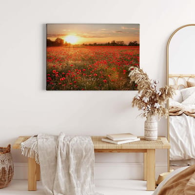 Canvas print DD123112 Poppy Field A.S. Création 0,7 x 0,5 m Rood Kantoor Hal/Gang Keuken Slaapkamer Woonkamer