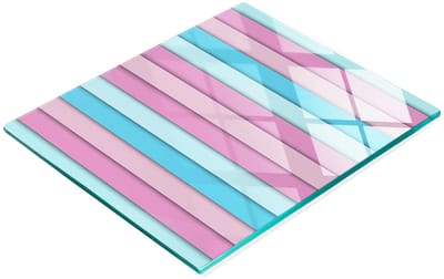 Multifunctionele decoratieve glazen snijplank voor de keuken met gekleurde strepen, 60x52 cm