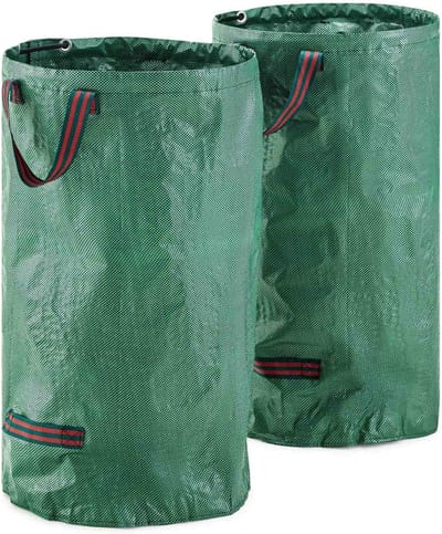 MOOWY Herbruikbare Tuinafvalzakken (2 x 120 L) - Opvouwbare Tuinafvalemmers voor Bladeren, Maaisel en ander Tuinafval