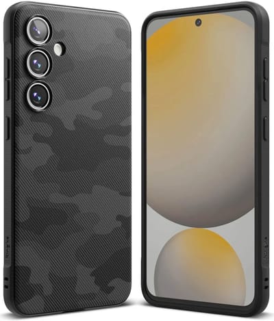 Ringke Onyx | Hoesje Geschikt voor Samsung Galaxy S24 FE | Back Cover Flexibel TPU | Militaire Standaard | Camo Zwart