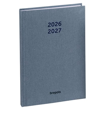 Brepols agenda 2026-2027 - NATURE - Schoolagenda - 1 dag per pagina - Gekartonneerde omslag - Dagoverzicht - Blauw - 11.5 x 16.9 cm