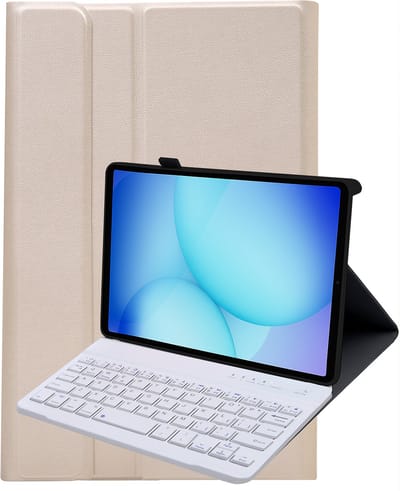Hoes - Geschikt voor Samsung Galaxy Tab A9 - Toetsenbord Case - Keyboard Book Cover - Hoesje - Goud