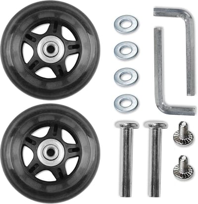 Kofferwielen Vervangen Set 80mm - Universele Bagage Wielen Inclusief Assen en Gereedschap