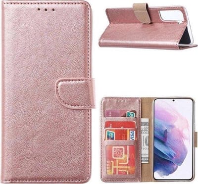 LuxeBass Boekhoesje geschikt voor OnePlus 9 Pro - Rosegoud - telefoonhoes - gsm hoes - telefoonhoesjes