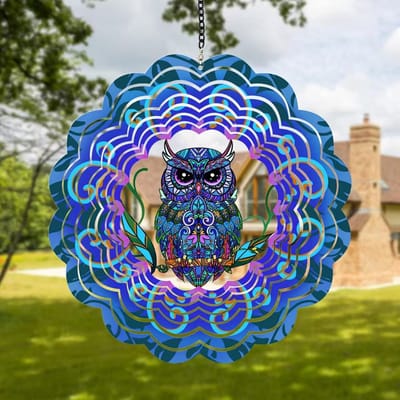 Windgong - Windrotor - 30 cm - 3D kinetische hangende sculptuur, roestvrije metalen tuindecoratie, terraskunst -Stijl 14