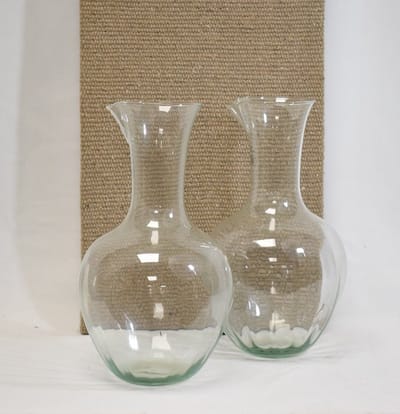 ZoeZo Design - 2 stuks - Vaas - karaf - kan - glas - helder glas - waterkan - H27 x Ø 15 cm