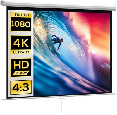 Geargalaxy Projectiescherm - Beamer Scherm - Projectiedoek - Projectiescherm voor Thuisbioscoop - Videoscherm - 84 Inch - Wit