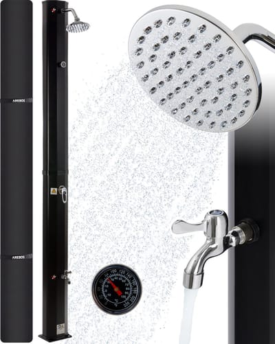 AREBOS AREBOS Tuindouche 35L - Solar Douche met thermometer - Buitendouche Zonneenergie - Tuindouche Buitendouche - Zwart