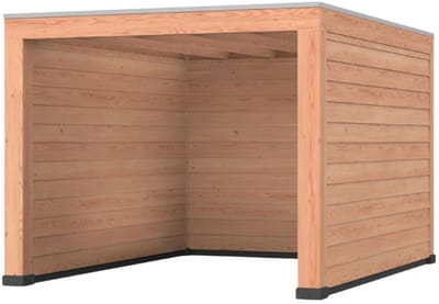 Douglas overkapping, 300 x 400, met achterwand en twee zijwanden, Westwood Modern Plus