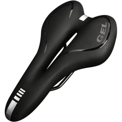 Fietszadel Gel Mountain Road Fietszadel Voor Mannen Vrouwen PU Leer Siliconen Comfortabel Zacht Schokbestendig Fietskussen zwart