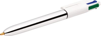 BIC 4 Colours Shine Balpennen - Verschillende Metallic Lichamen - Doos van 12 Stuks - Medium Punt 1 mm