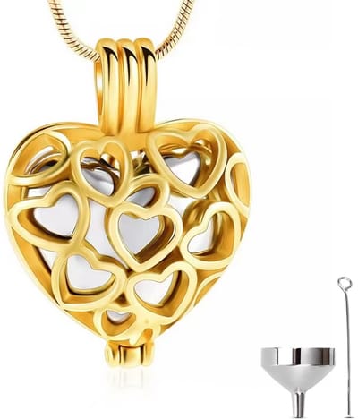 Luxe Ashanger - met Ketting (55 cm) - Voor As, Haren of Parfum - Assieraad - As Ketting - Gedenksieraad - Urn - As Hanger - Incl. As vuller en Opbergzakje - Closed Gold
