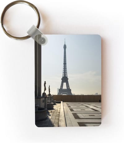 Sleutelhanger - Het Trocadero plein met de Eiffeltoren op de achtergrond - Uitdeelcadeautjes - Plastic