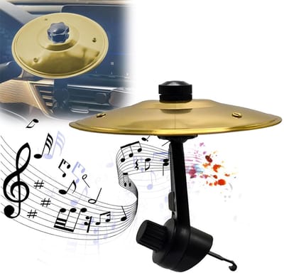 Autocrashbekkens - Autocrashplectrums - Minibekkens die eenvoudig op het dashboard kunnen worden geklikt - Bekkens voor autoventilatieroosters - Past op alle auto's/vrachtwagens - Een leuk cadeau voor bestuurders en muziekliefhebbers - Goud