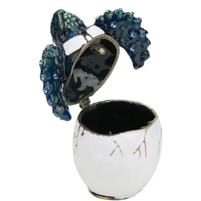 Geëmailleerd Ornament Paashaas Schildpad Vorm Sieradendoosje Cadeau Huisdecoratie Ambacht black