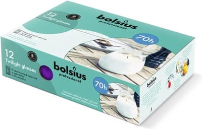 Bolsius - Horeca Twilight - 104/96 - 12 stuks per verpakking - Paars