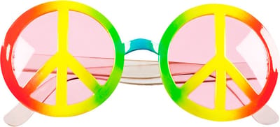 Boland - Partybril Peace Multi - Volwassenen - 60's & 70's - Hippies & Flower Power - 60's & 70's - Hippie & Flower Power