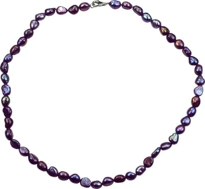 Zoetwater parel ketting Dessa - echte parels - gerhodineerd zilver - sterling zilver (925) - barok parels - sieraden zakje - parelketting dames